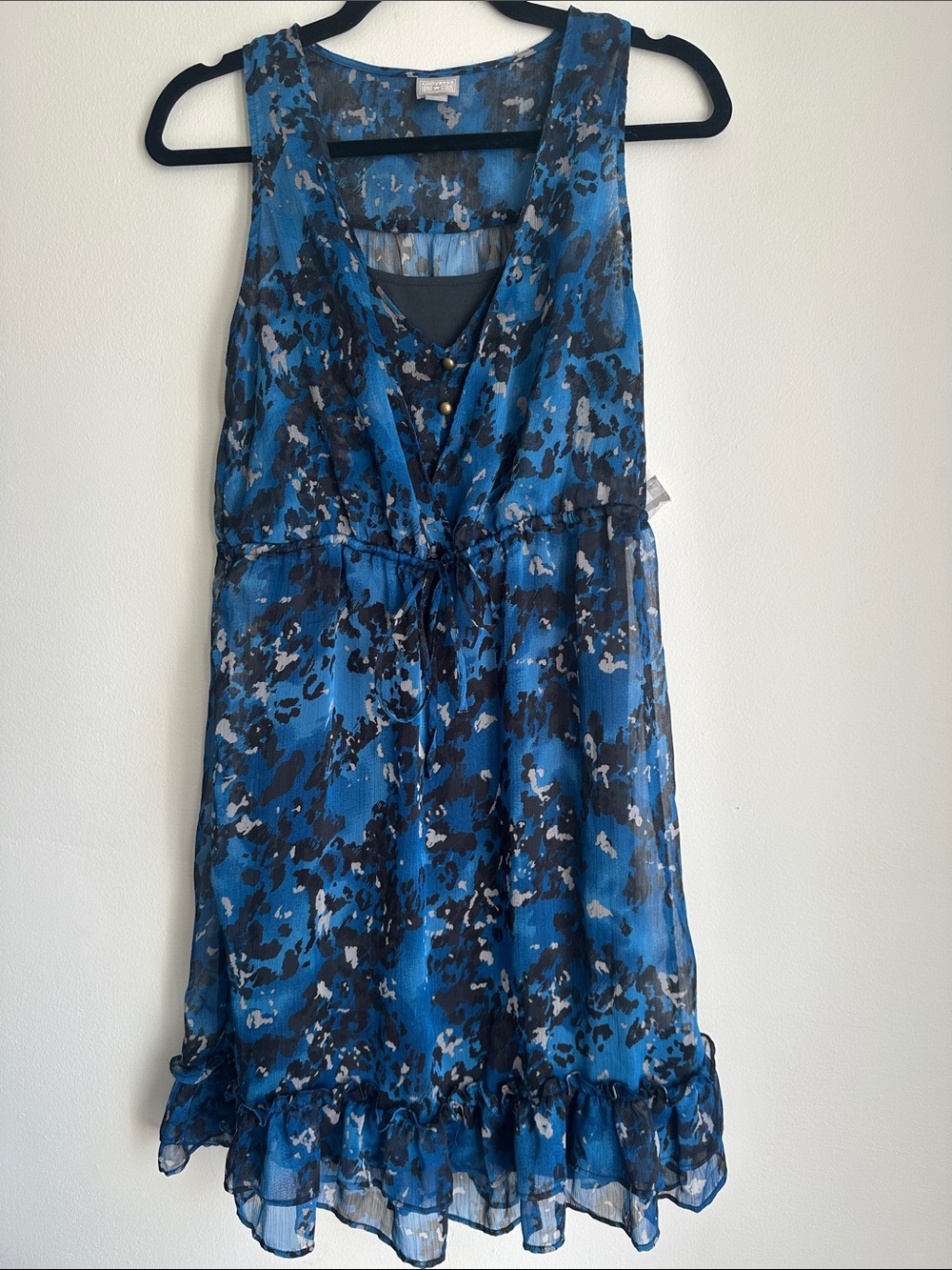 Converse Blue and Black Printed Sleeveless Midi Dress